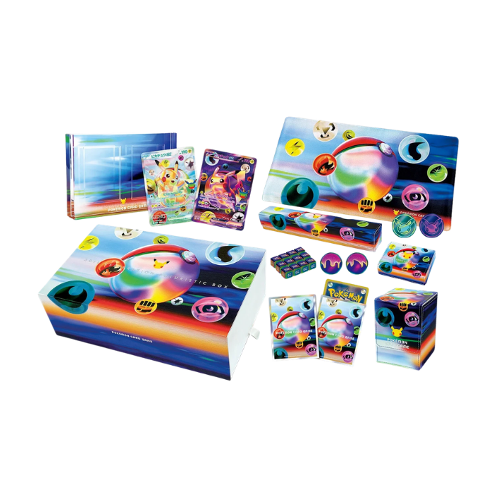 Innehåll i Pokémon 30th Celebration Futuristic Box