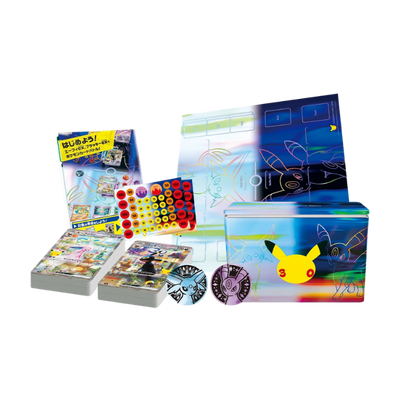 Innehållet i Pokémon 30th Celebration Premium Deck Set: Espeon & Umbreon